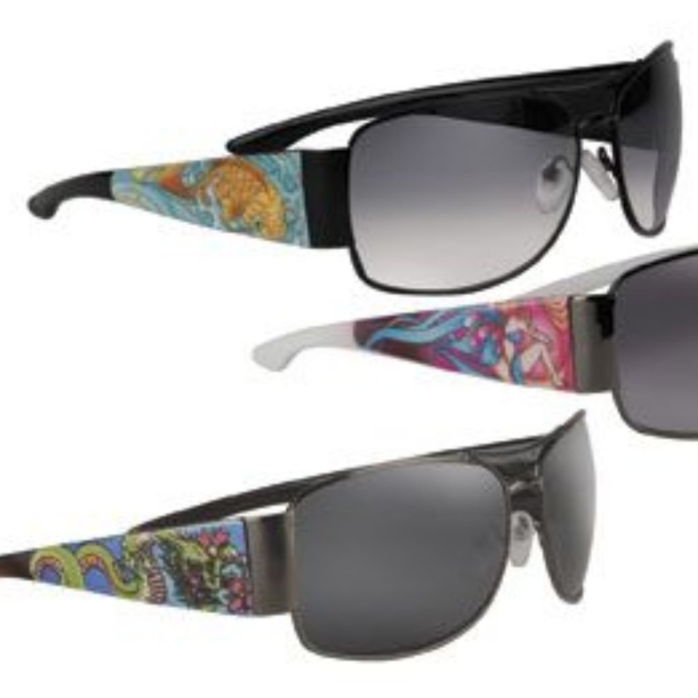 1 Pair Tats Tiger Tattoo Glasses,Tattoos on Hollywood Stars Sunglasses - Brown